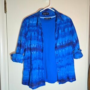 2 shirts - Jones New York Signature Size Large Women's Blue Office‎ Casual Wear